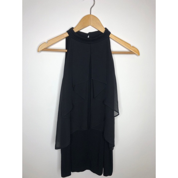 Cable and Gauge Sleeveless Mock Turtleneck Black - Picture 3 of 8